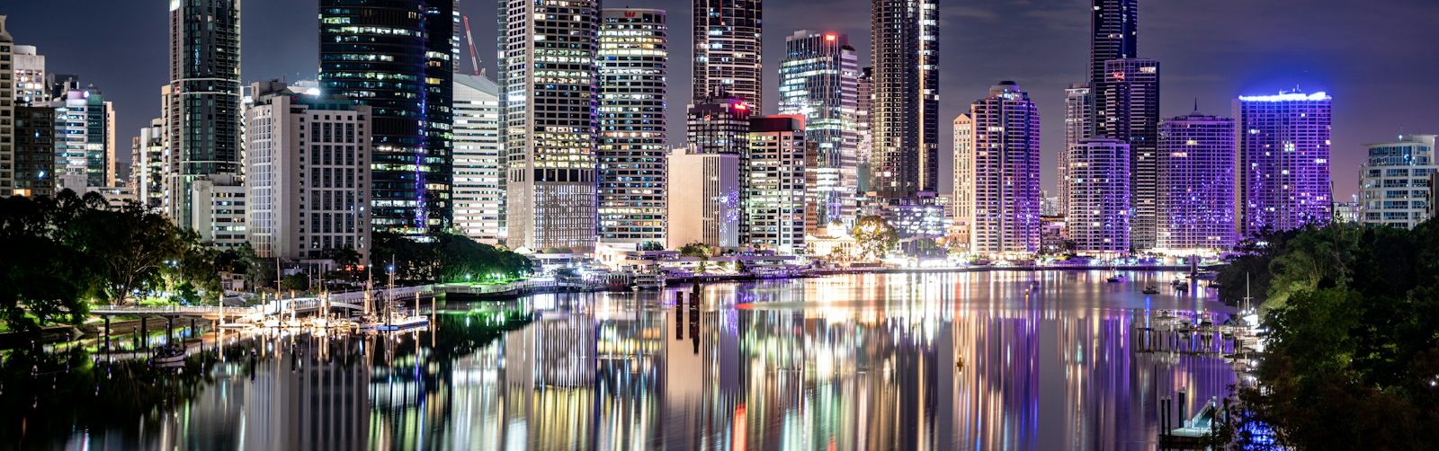 a view of a city at night