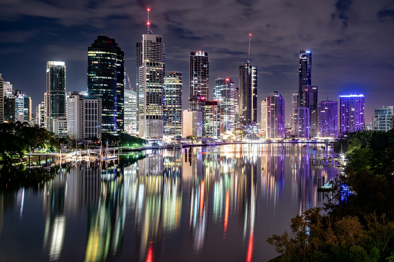 Photo by Jesse Collins a view of a city at night